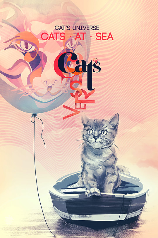 Cat's at sea poster by W.Flemming