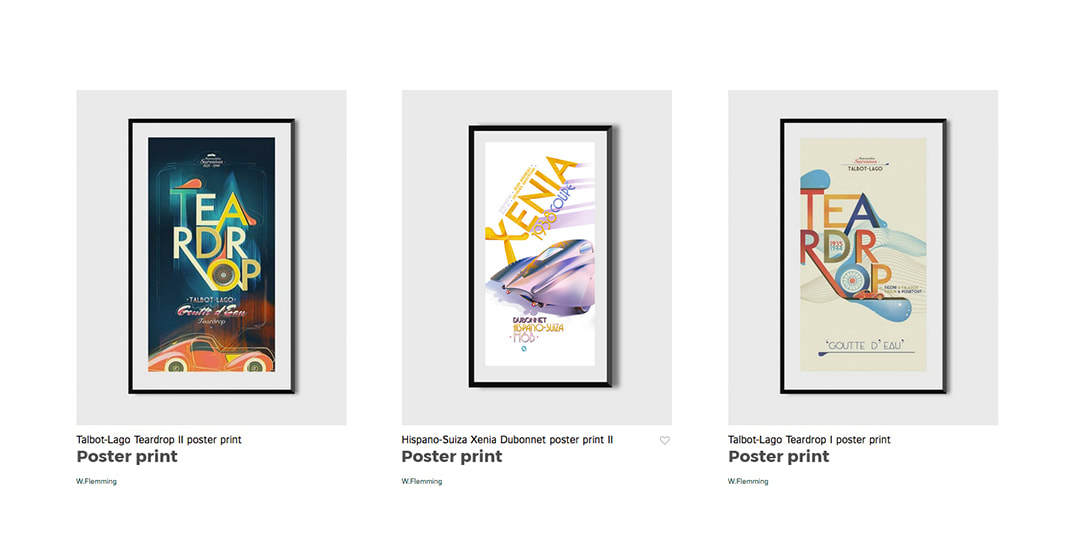 buy classic car posters by W.Flemming