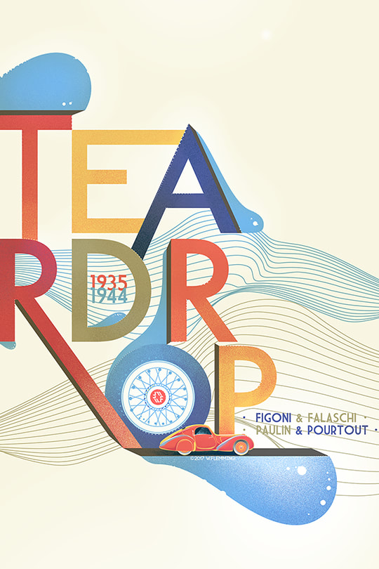 Teardrop - classic car poster by W.Flemming